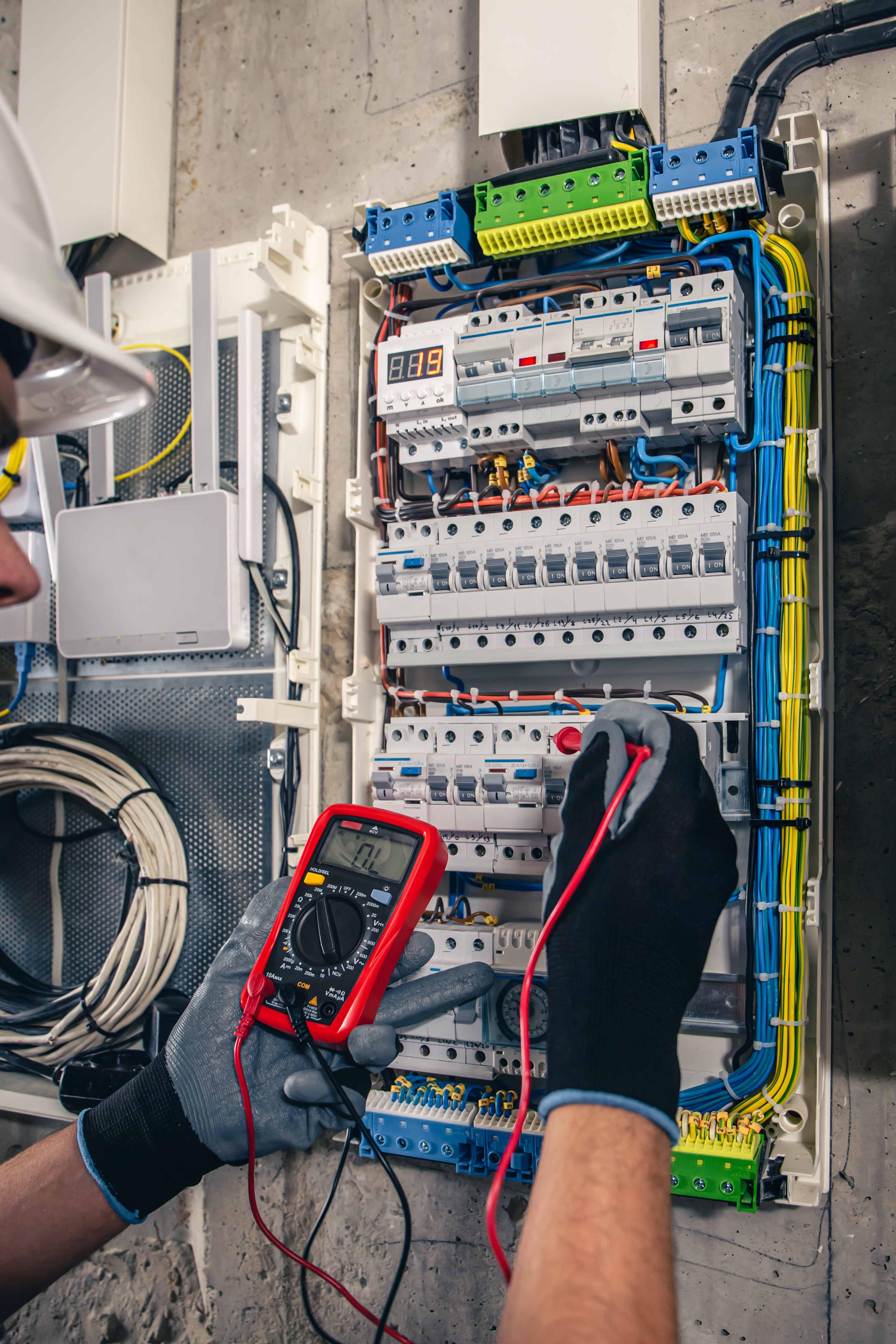 Industrial worker training with electrical equipment and tools